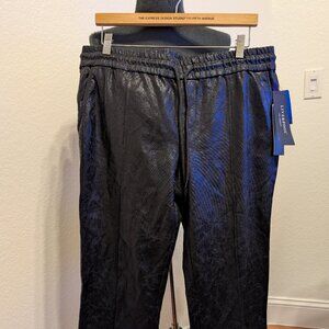 NWT Liverpool Los Angeles Black Shimmer Metallic Jogger Pants Size XL